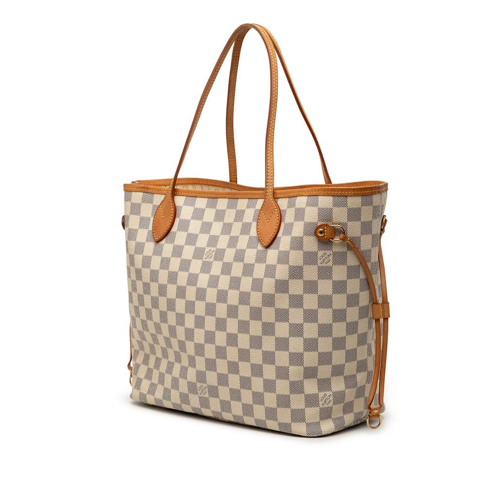 Louis Vuitton Damier Azur Neverfull MM White Good condition - Back View
