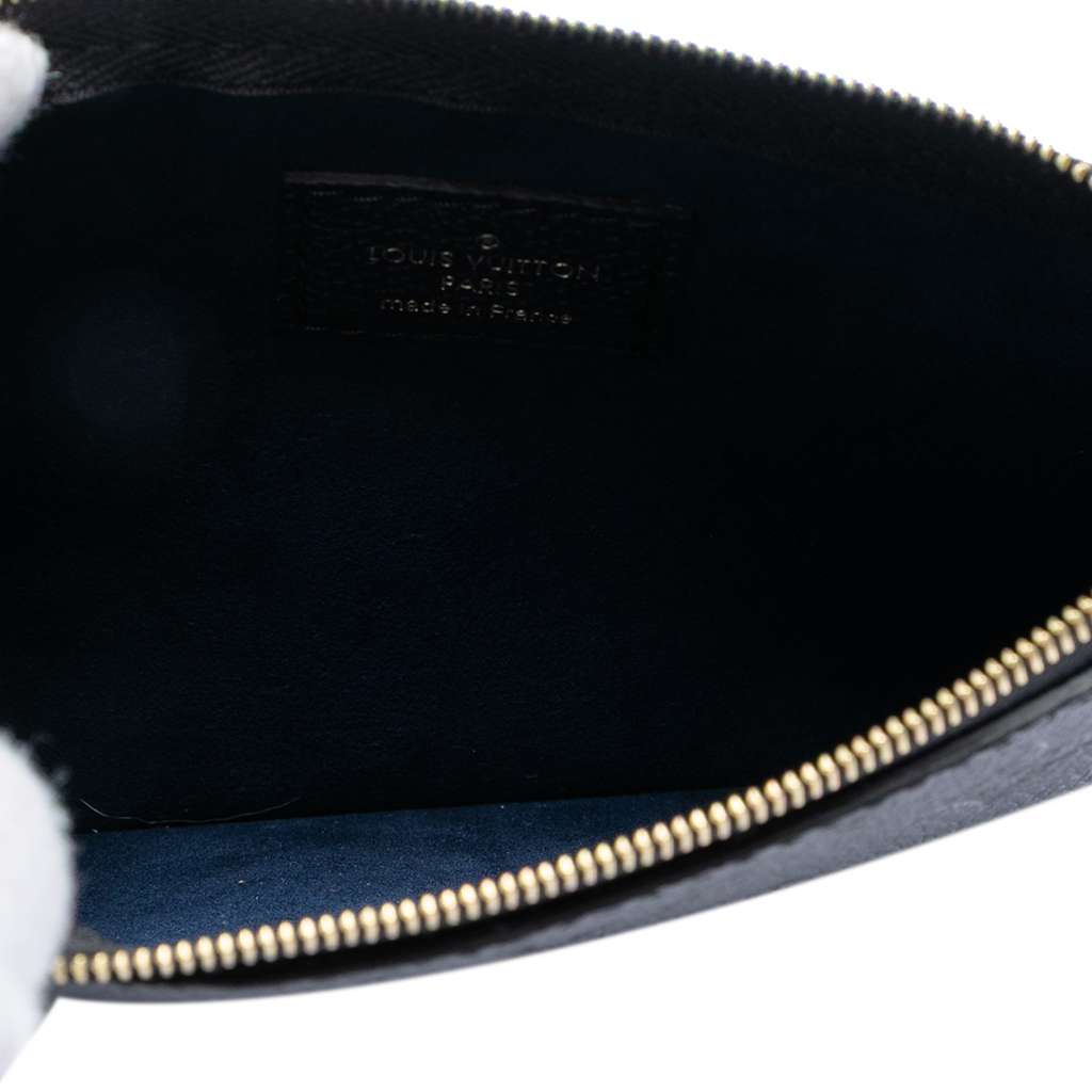 Louis Vuitton Monogram Empreinte Zip Pouch Blue Leather Good condition - Model View
