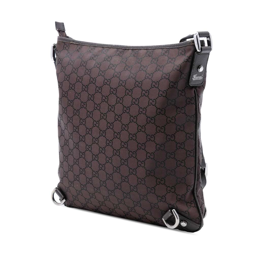 Gucci GG Nylon Abbey D Ring Crossbody Brown Good condition - Back View