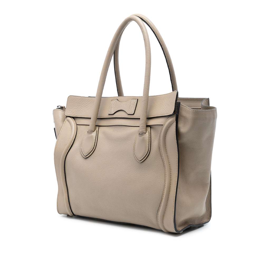 Celine Mini Leather Luggage Tote Brown Leather Good condition - Back View