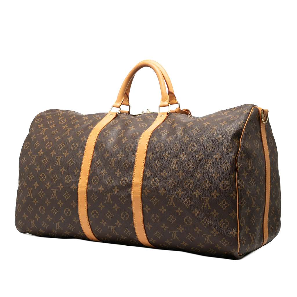 Louis Vuitton Monogram Keepall Bandouliere 60 Brown Good condition - Back View