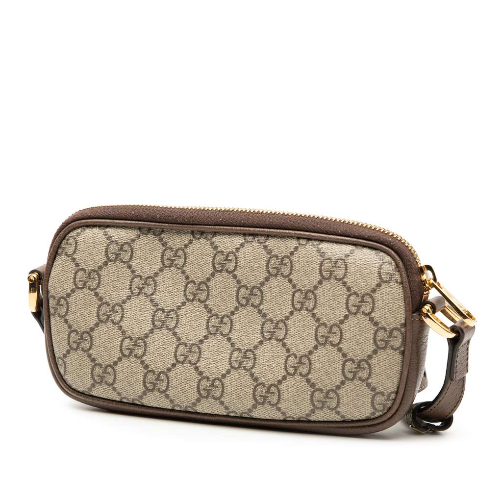 Gucci Mini GG Supreme Web Ophidia Crossbody Brown Canvas Good condition - Back View