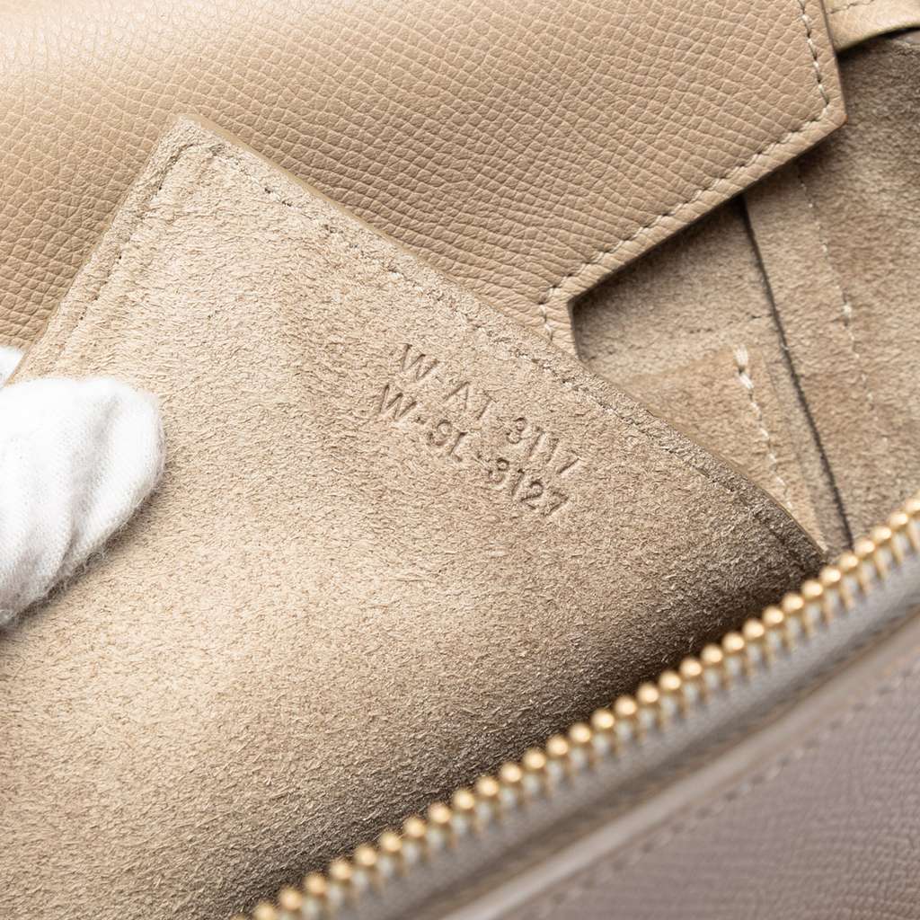 Celine Micro Grained Calfskin Belt Bag Brown Leather Good condition - Box View