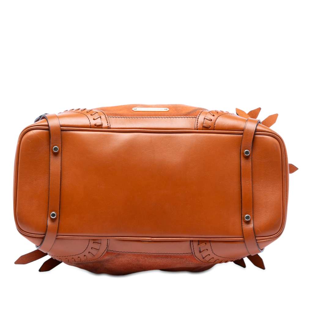 Burberry Suede and Calfskin Whipstitch Bridle Tote Brown Leather Good condition - Inside View