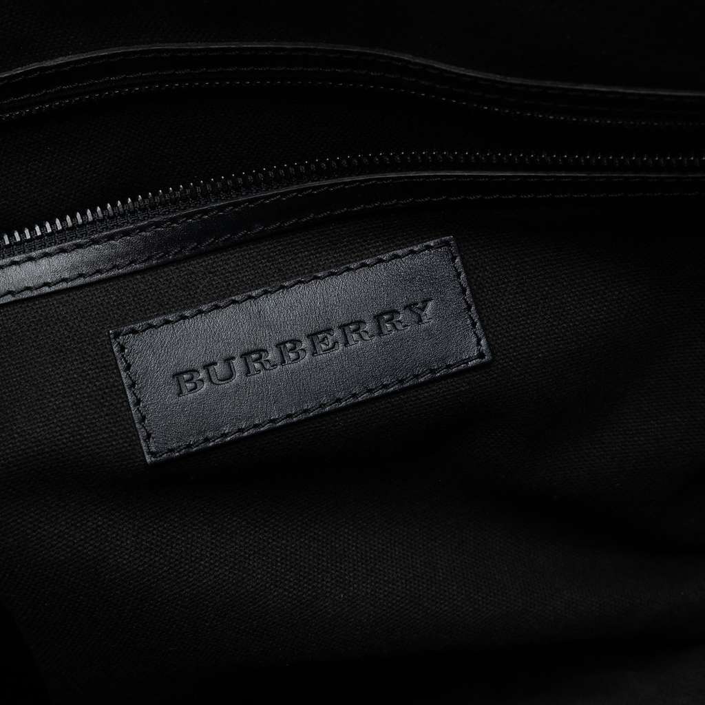 Burberry Haymarket Check Coated Canvas Business Bag Brown Canvas Good condition - Box View