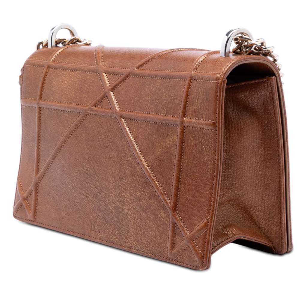 Dior Medium Goatskin Diorama Flap Brown Leather Good condition - Back View