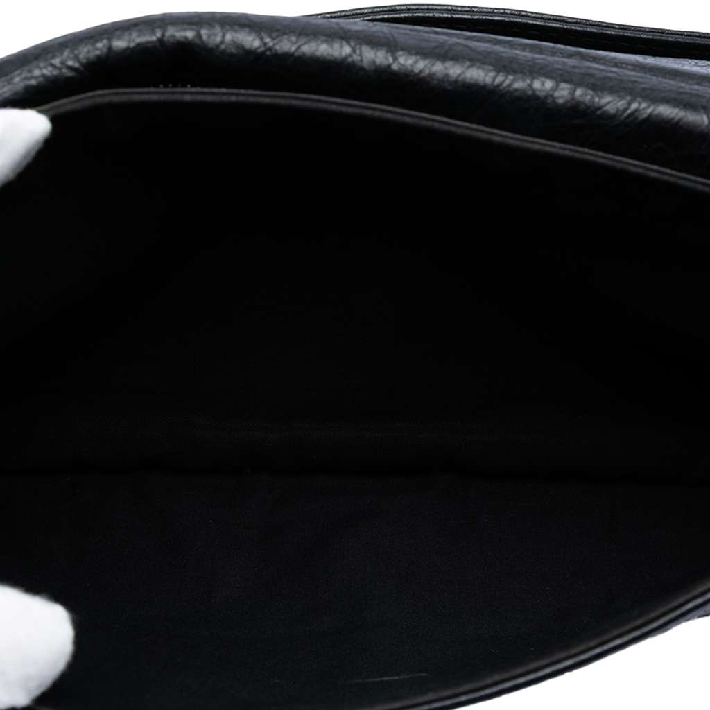Balenciaga Lambskin Motocross Giant 12 Envelope Clutch Black Leather Good condition - Model View