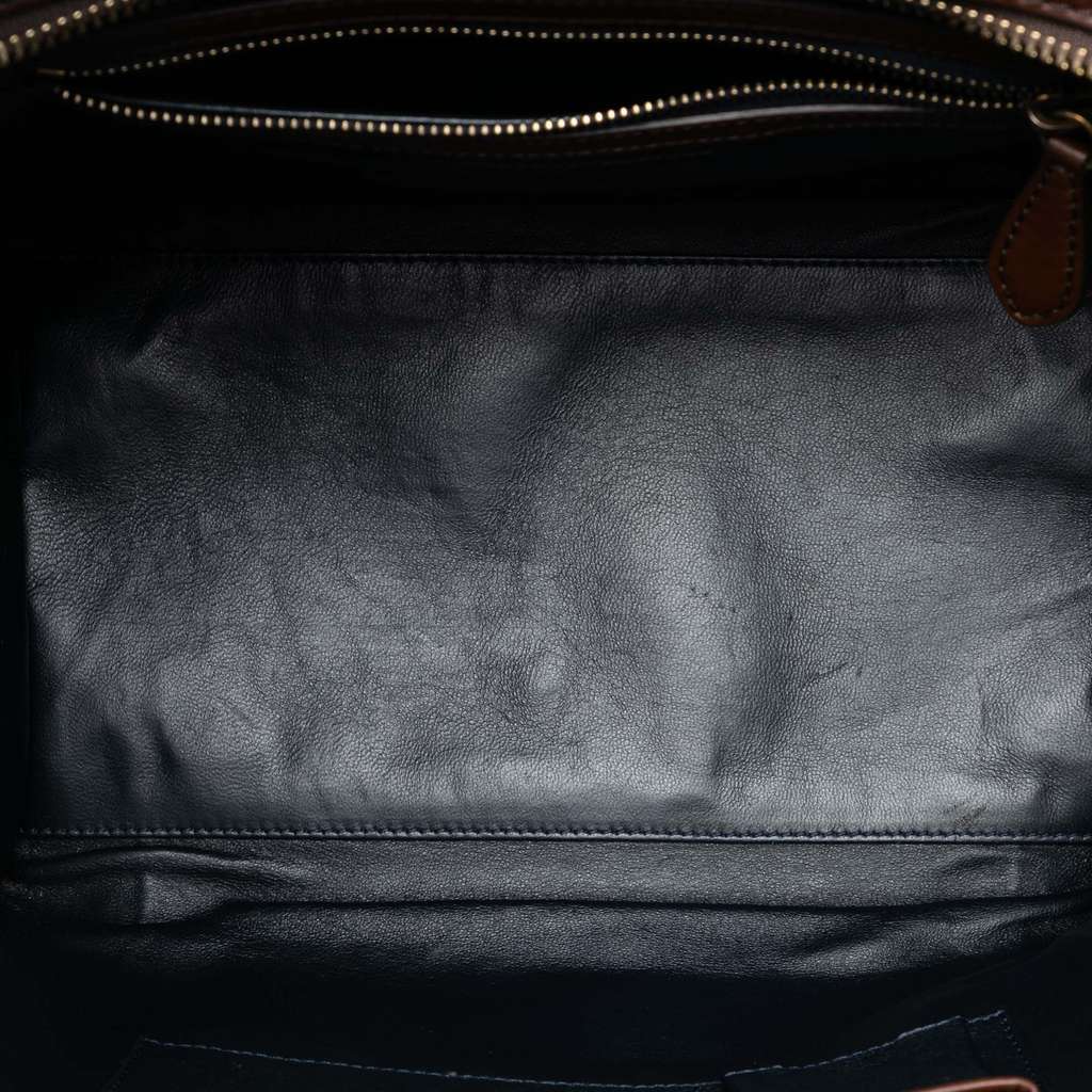 Celine Mini Bicolor Leather Luggage Tote Blue Leather Good condition - Model View