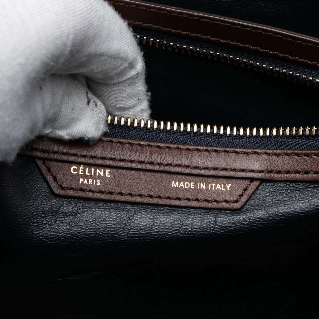 Celine Mini Bicolor Leather Luggage Tote Blue Leather Good condition - Box View
