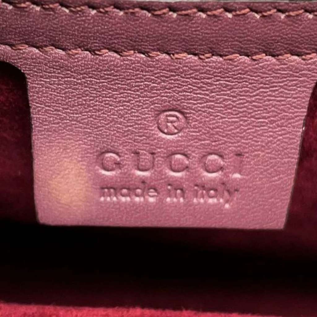 Gucci Smooth Calfskin Lady Lock Handbag Purple Leather Good condition - Box View