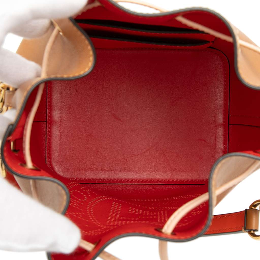 Fendi Small Perforated Leather Mon Tresor Bucket Bag Brown Leather Good condition - Model View