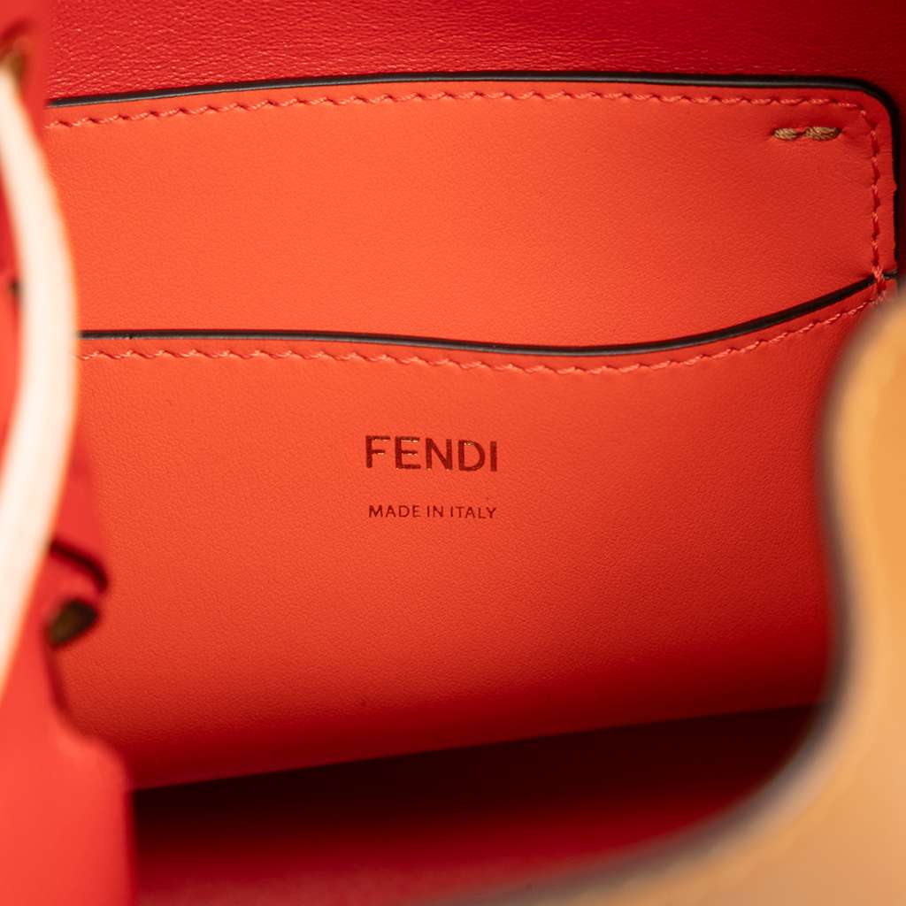 Fendi Small Perforated Leather Mon Tresor Bucket Bag Brown Leather Good condition - Box View