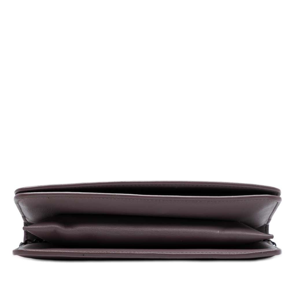 Bottega Veneta Nappa Intrecciato Continental Wallet on Chain Purple Leather Good condition - Inside View