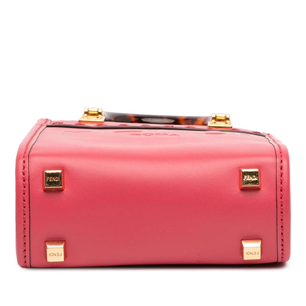 Fendi Mini Leather Sunshine Shopper Tote Pink Leather Good condition - Inside View