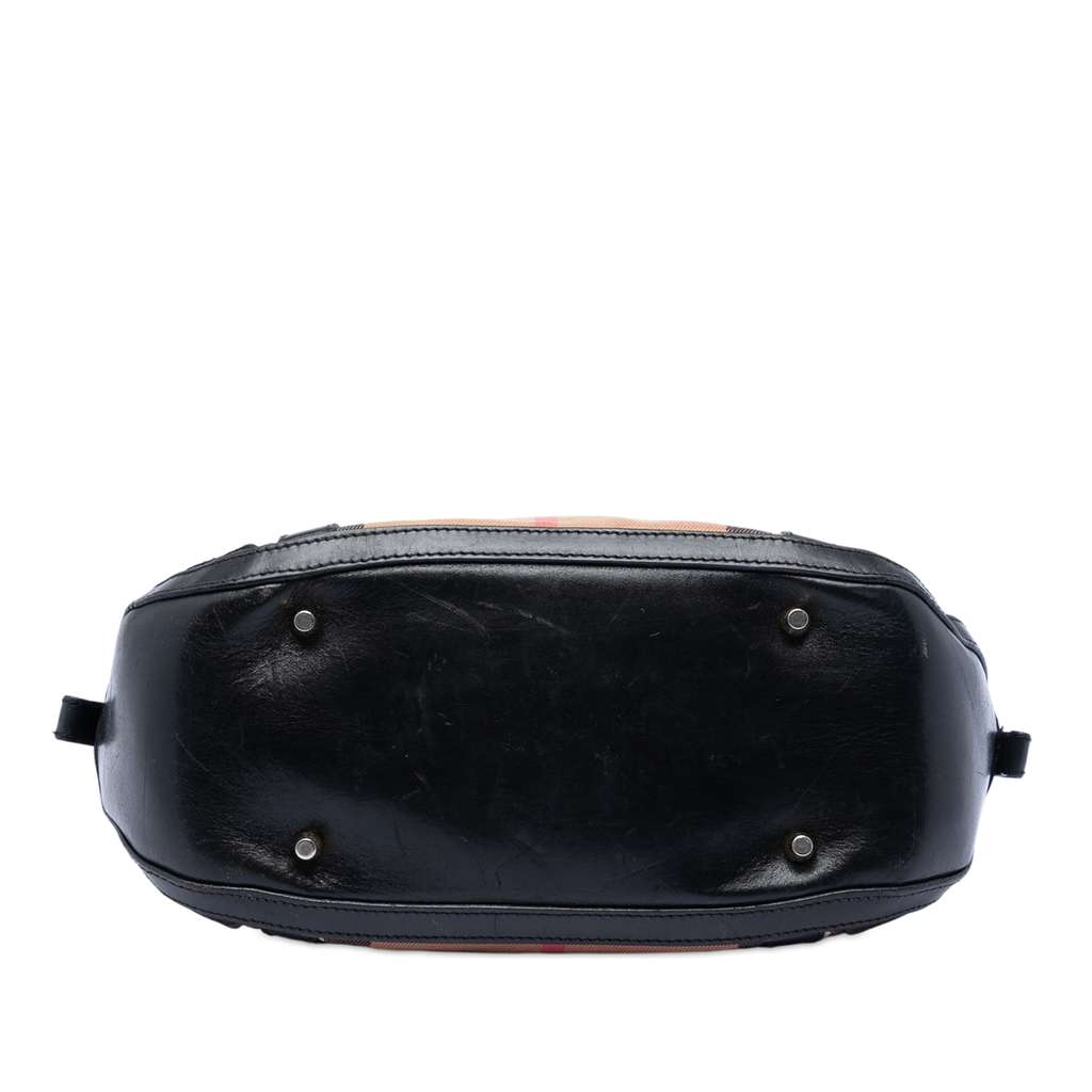 Burberry Small Leather Trimmed House Check Canvas Bridle Orchard Satchel Brown Canvas Fair condition - Inside View