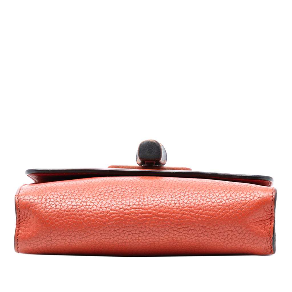 Gucci Small Leather Miss Bamboo Crossbody Orange Leather Good condition - Inside View