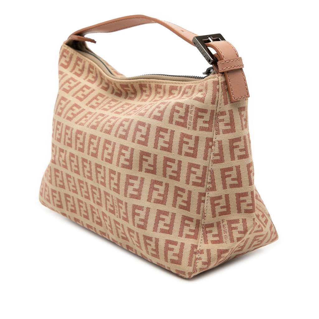 Fendi Zucchino Canvas Handbag Brown Canvas Good condition - Back View