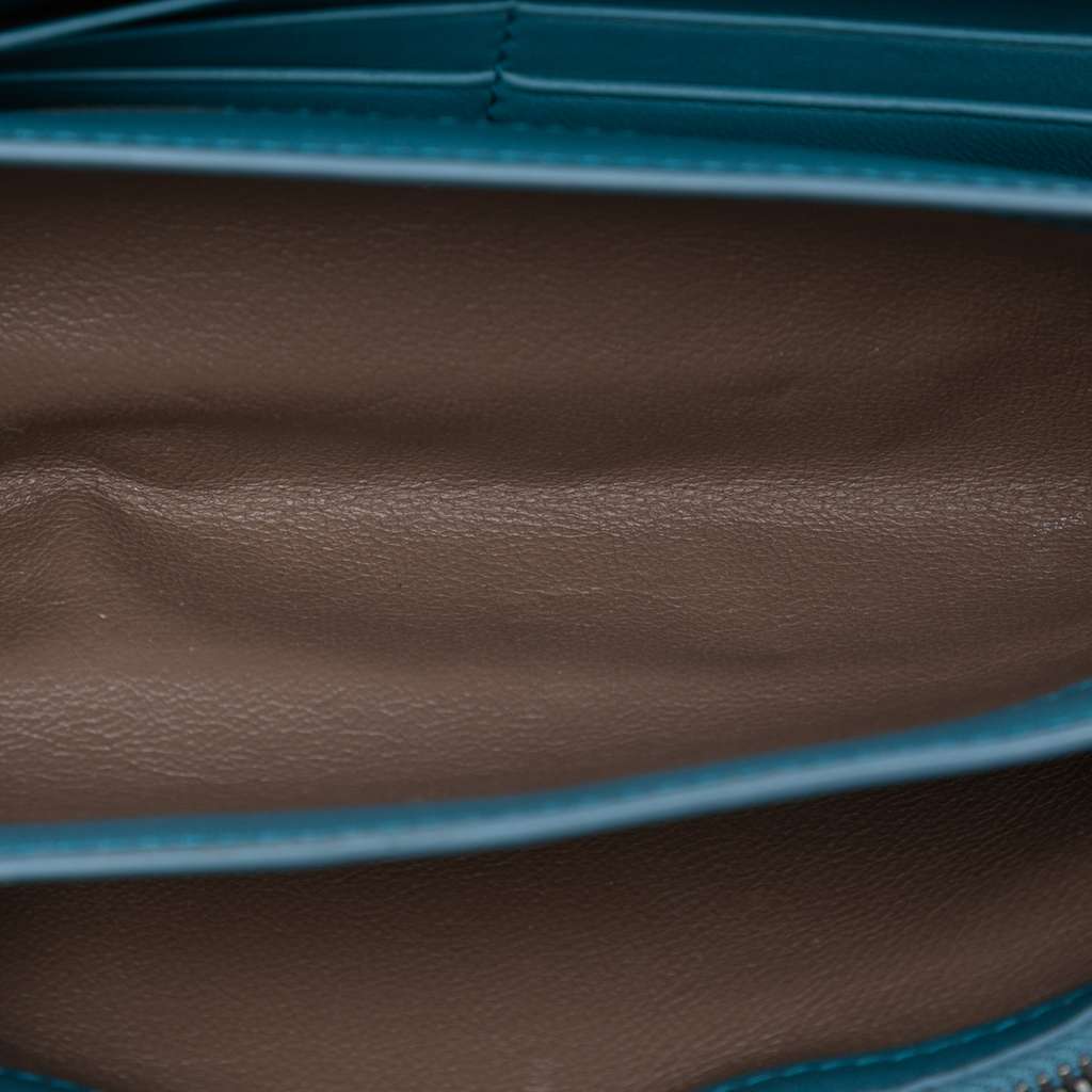 Bottega Veneta Nappa Intrecciato Continental Wallet on Chain Blue Leather Good condition - Model View