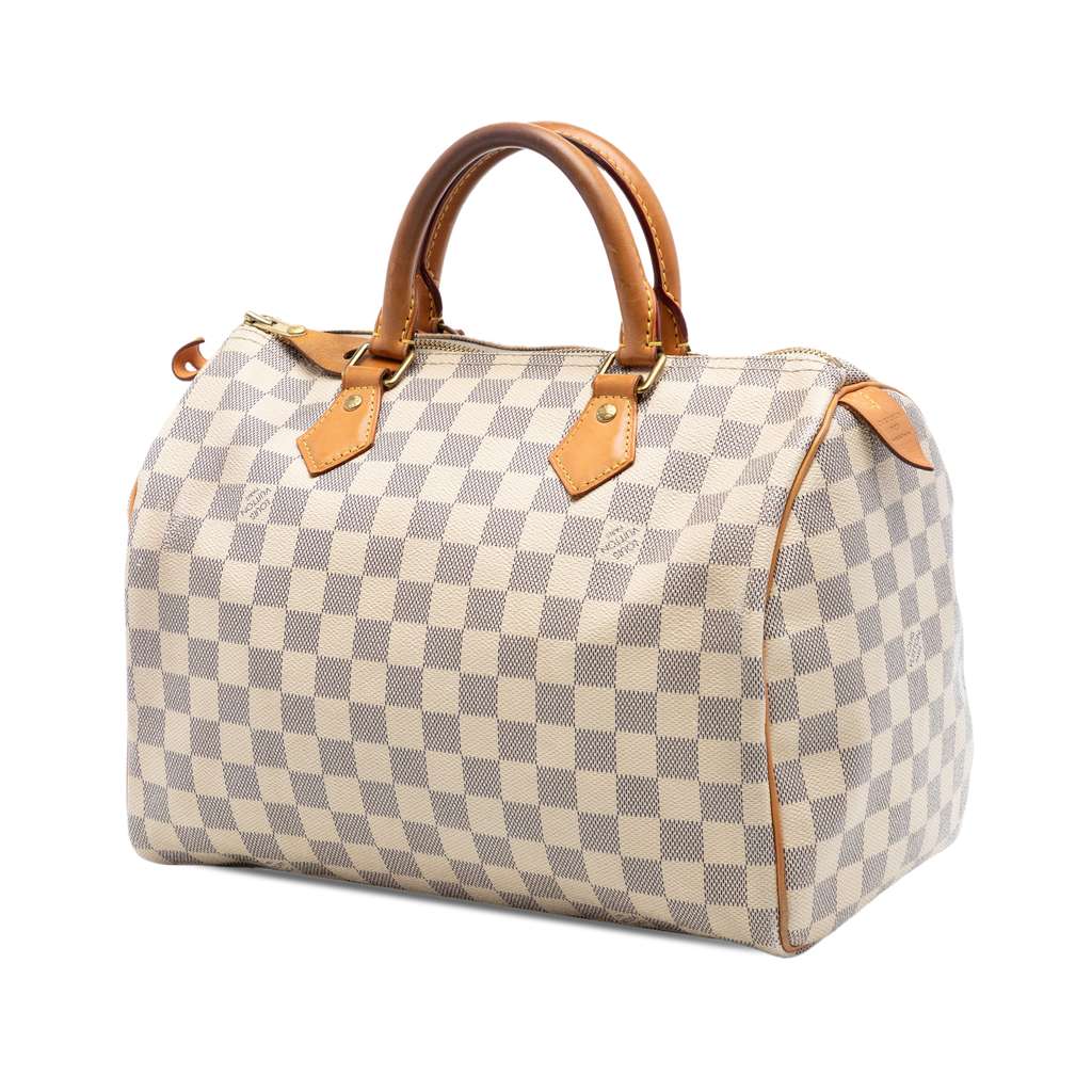 Louis Vuitton Damier Azur Speedy 30 White Good condition - Back View