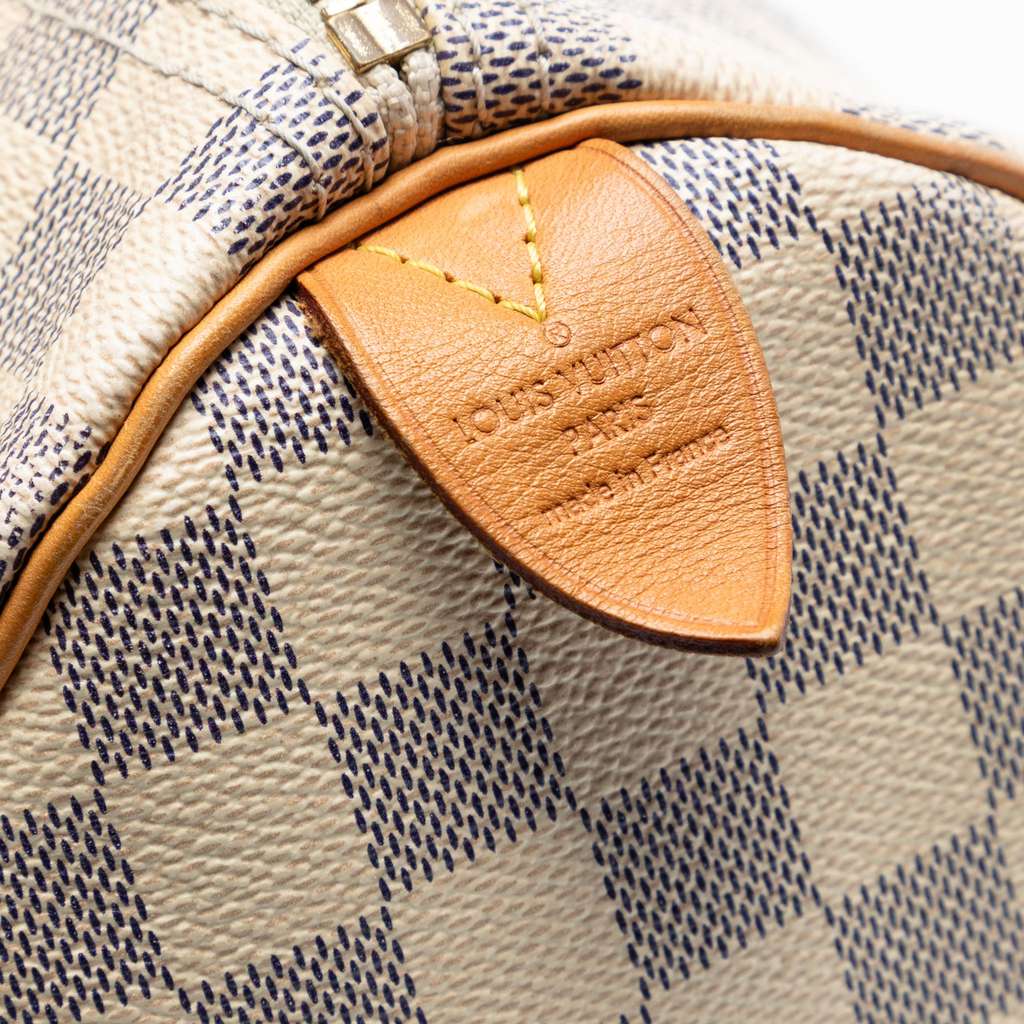 Louis Vuitton Damier Azur Speedy 30 White Good condition - Box View