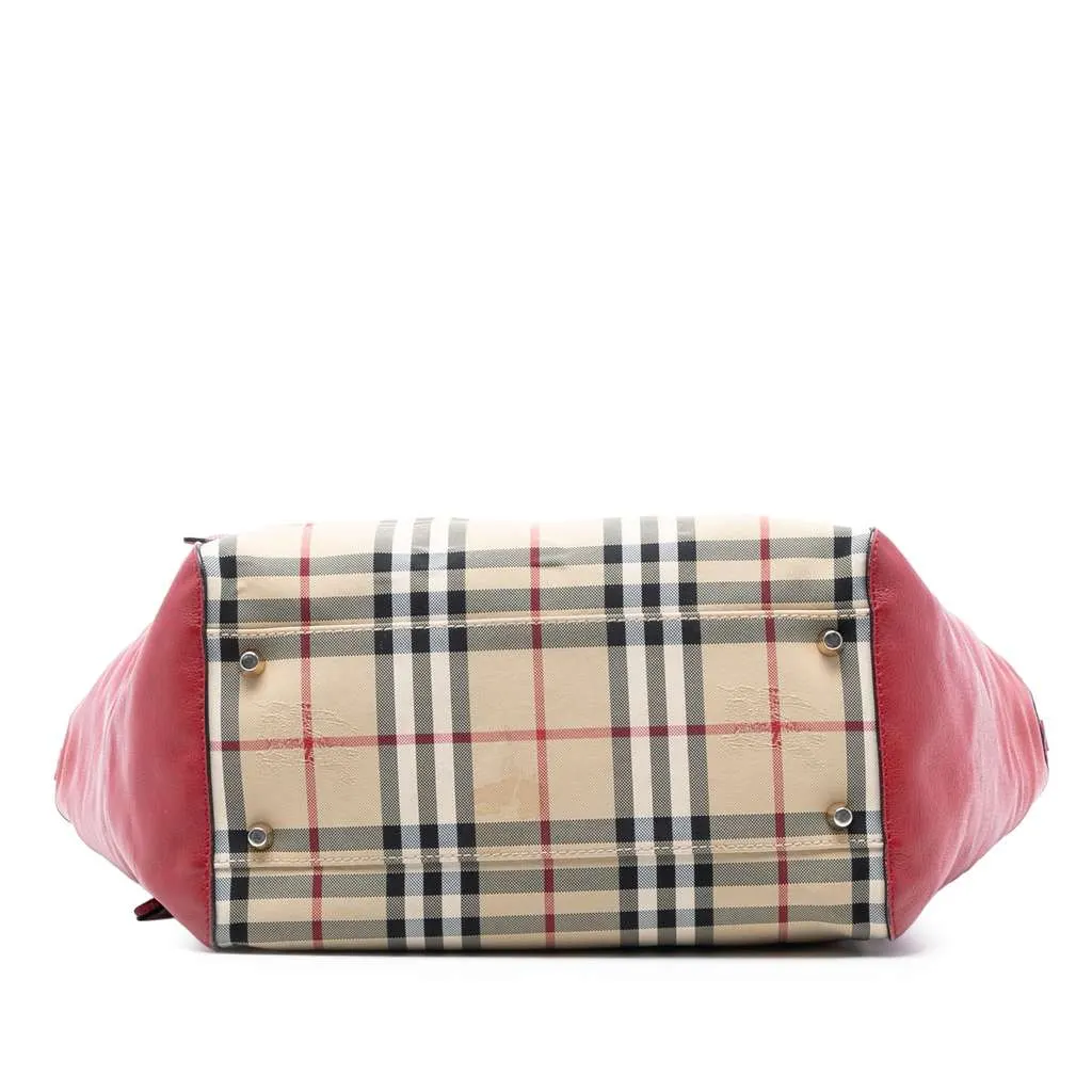 Burberry Small Haymarket Check Canvas and Leather Canterbury Tote Brown Canvas Very good - Inside View