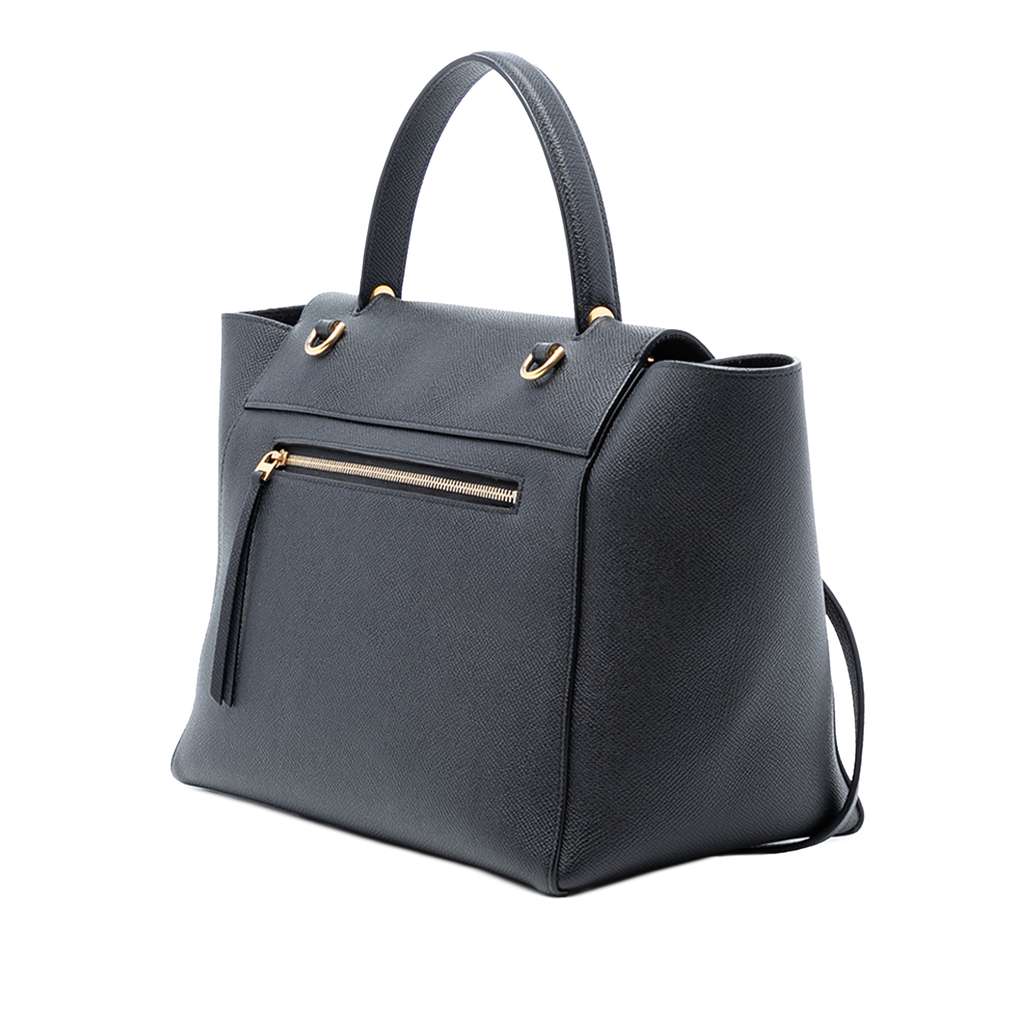 Celine Mini Grained Calfskin Belt Bag Black Leather Good condition - Back View