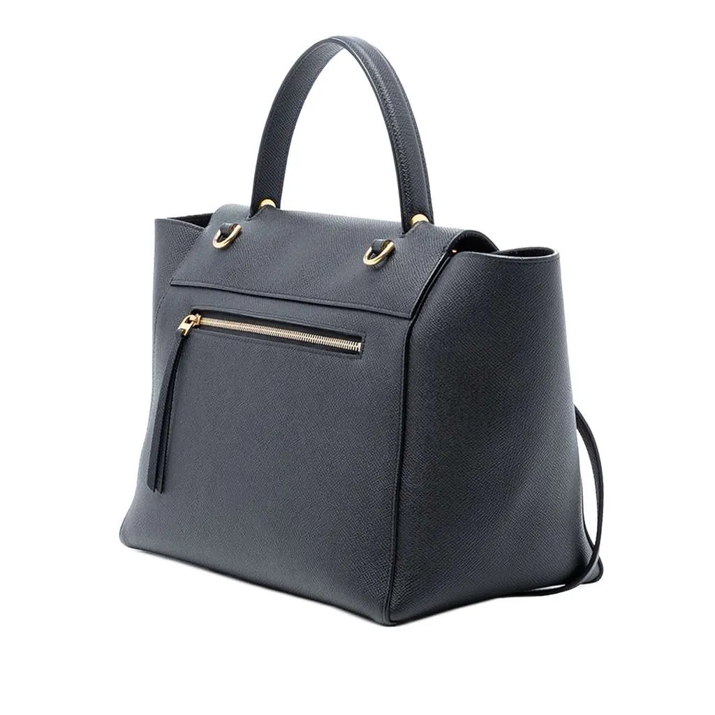 Celine Mini Grained Calfskin Belt Bag Black Leather Good - Back View
