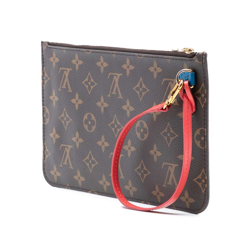 Louis Vuitton Monogram Neverfull MM Pouch Brown Good condition - Back View