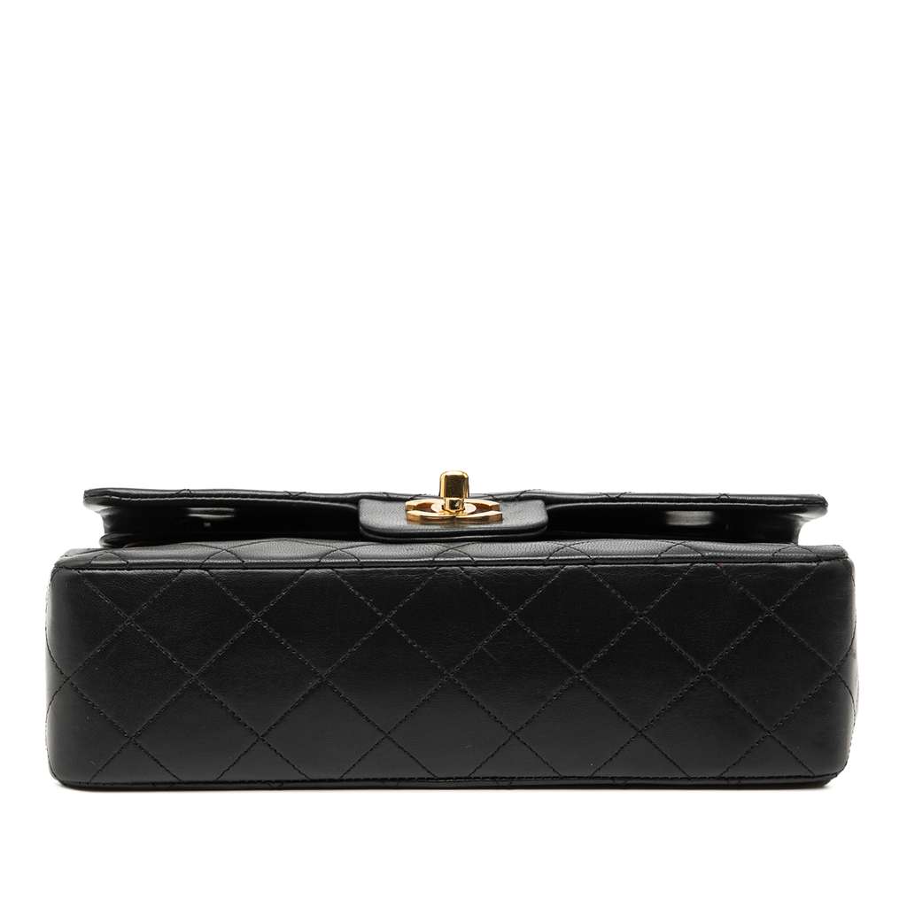 Chanel Small Classic Lambskin Double Flap Black Leather Good condition - Inside View