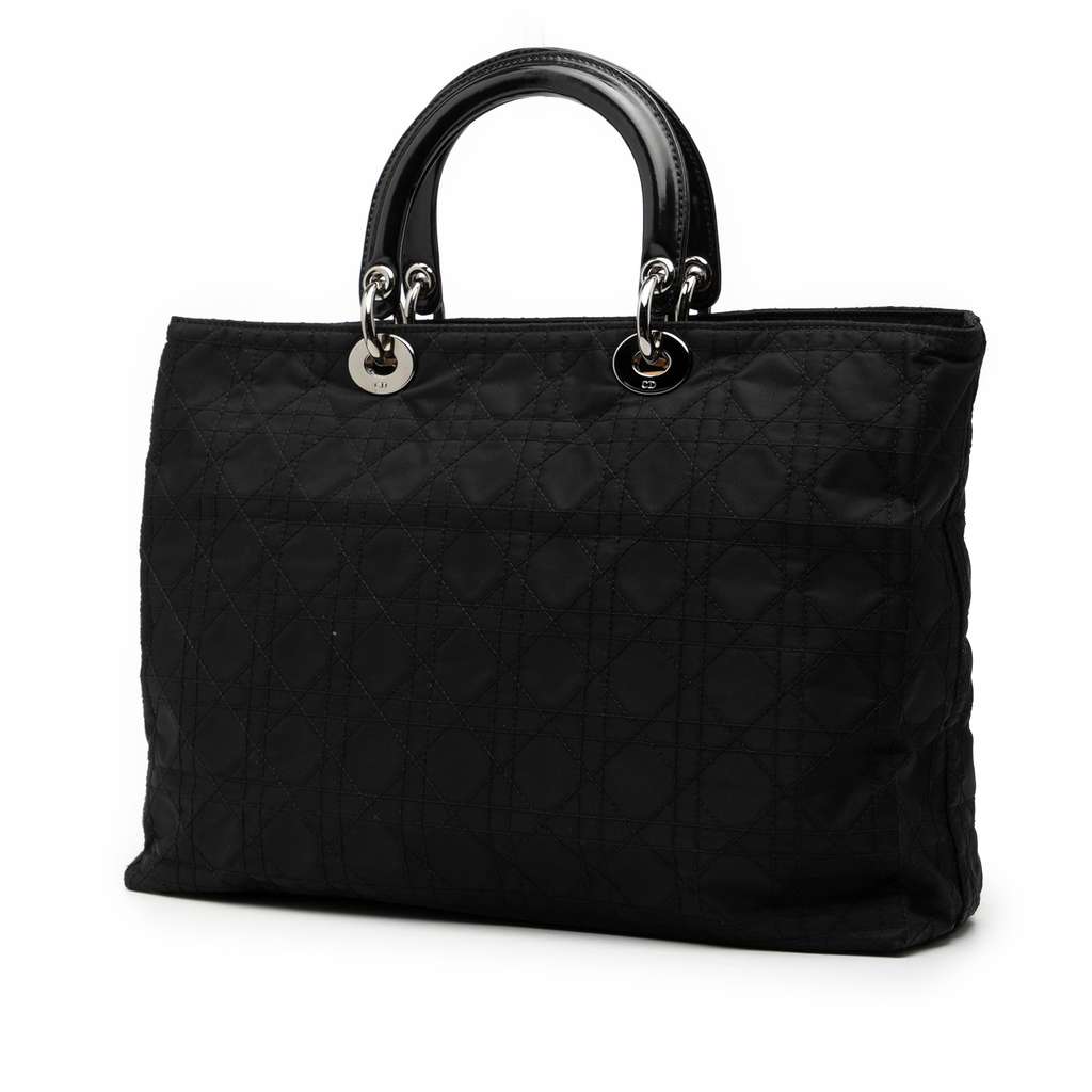 Dior Extra Large Nylon Cannage Lady Dior Black Good condition - Back View