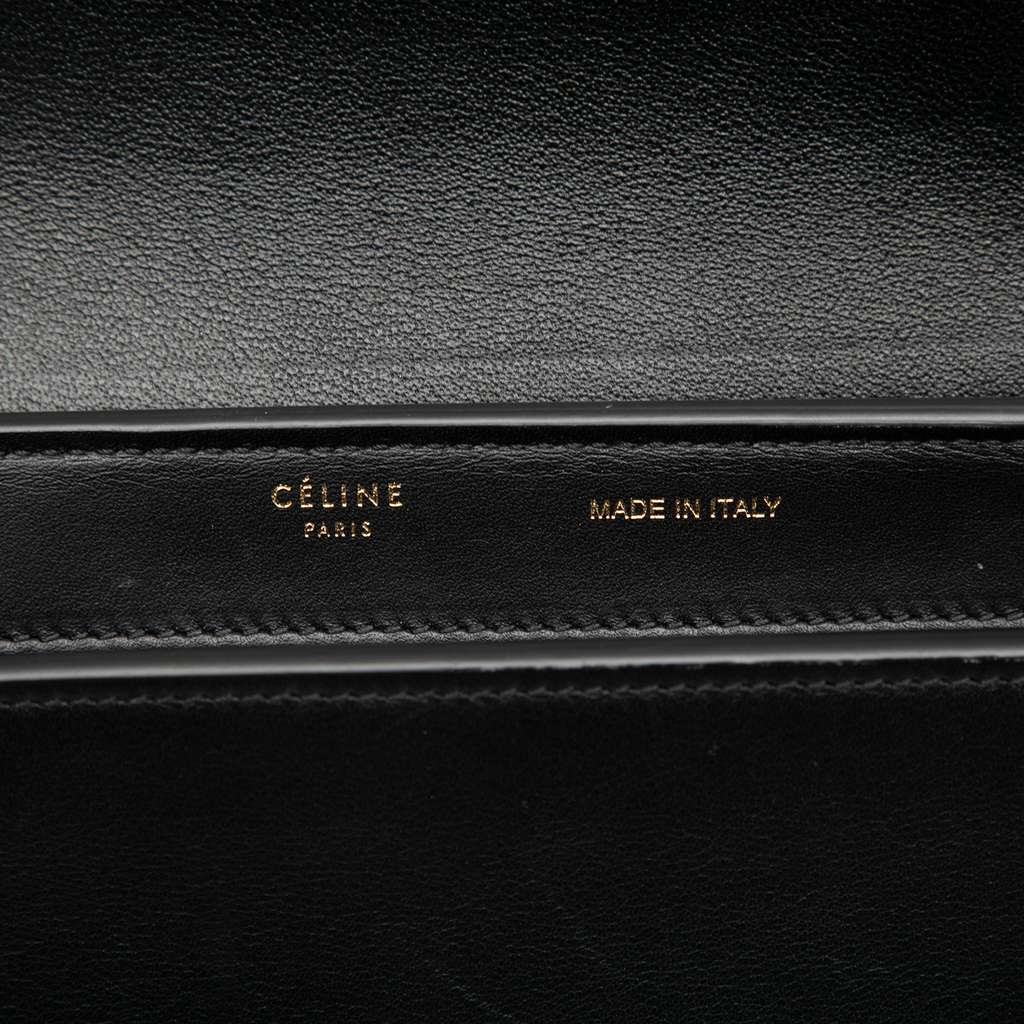 Celine Small Tricolor Calfskin and Suede Trapeze Satchel Black Leather Good condition - Box View