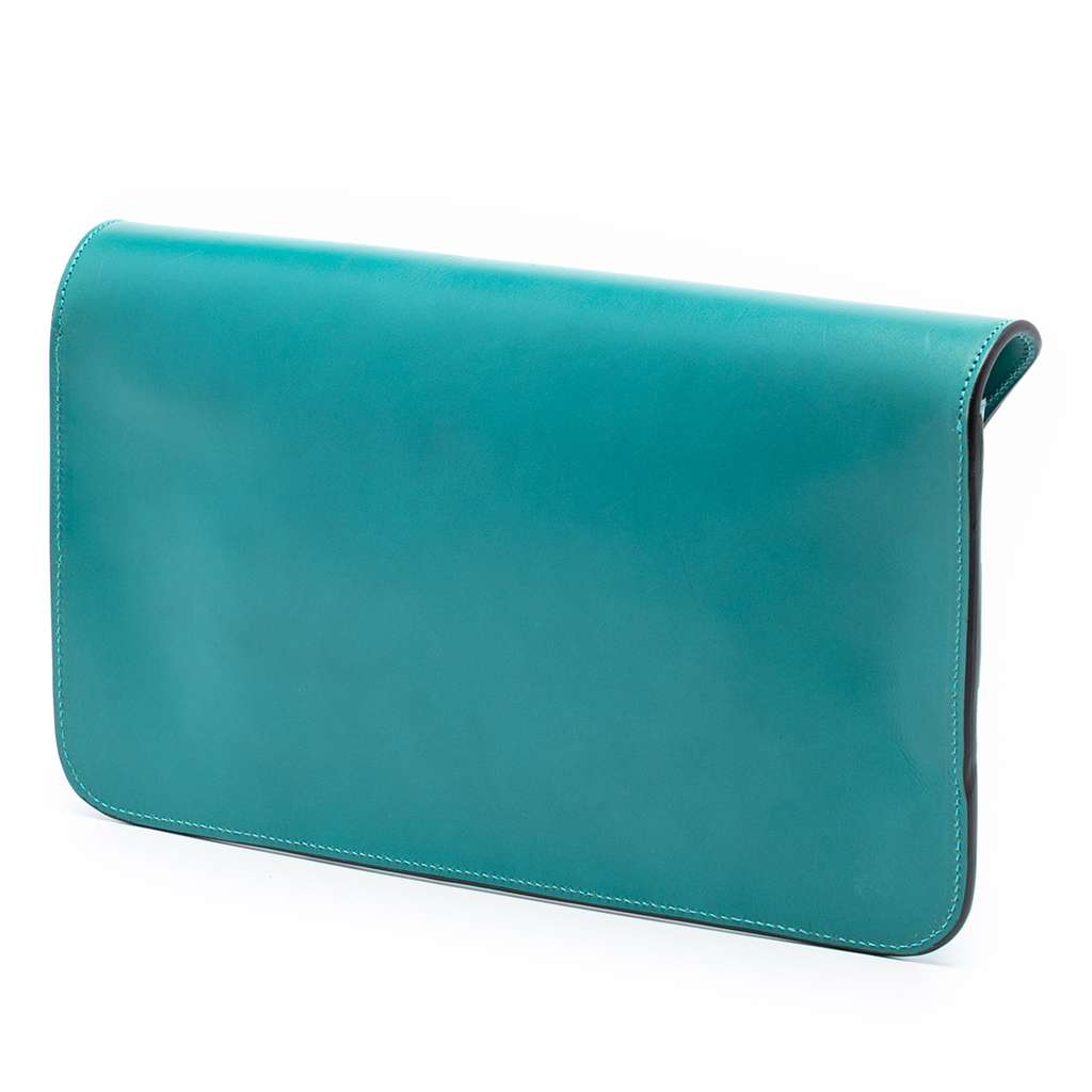 Gucci Calfskin Bright Bit Clutch Blue Leather Good condition - Back View