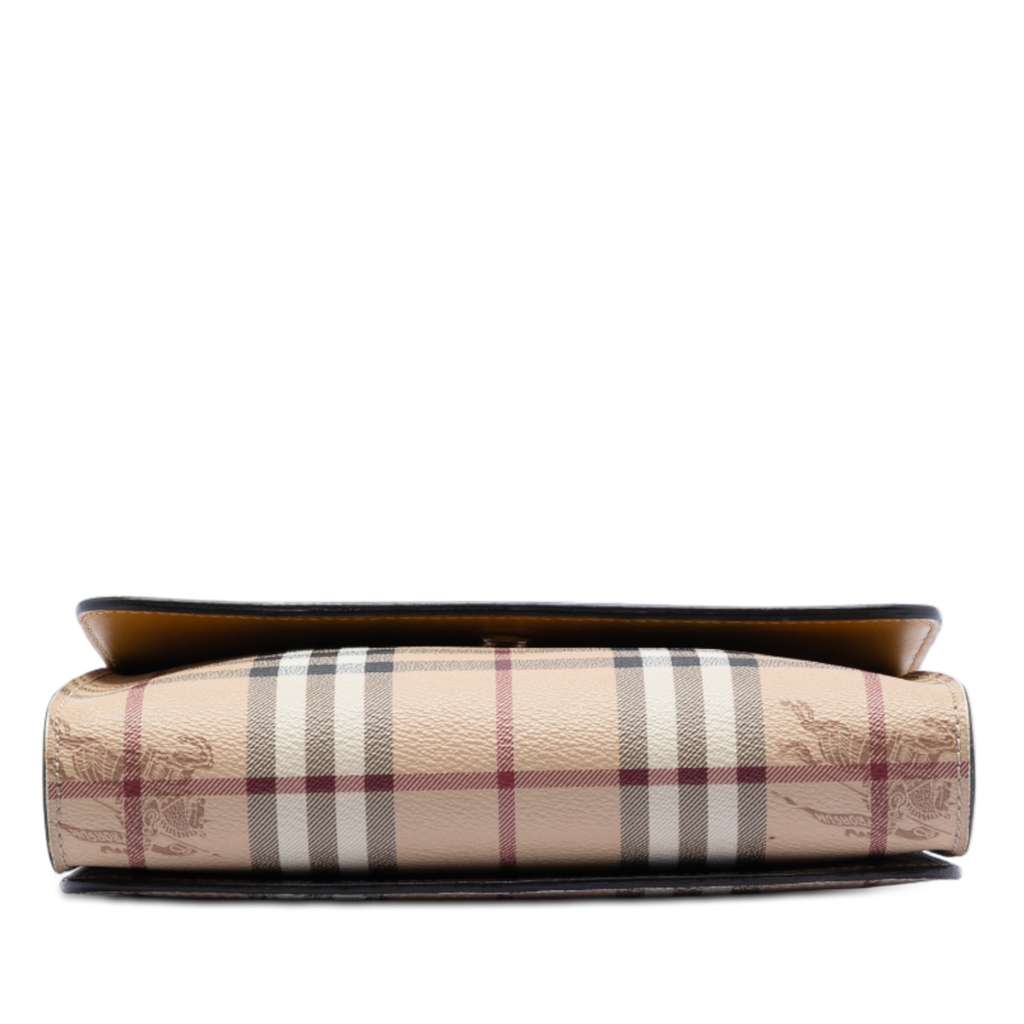 Burberry Haymarket Check Coated Canvas and Calfskin Loxley Crossbody Brown Canvas Good condition - Inside View