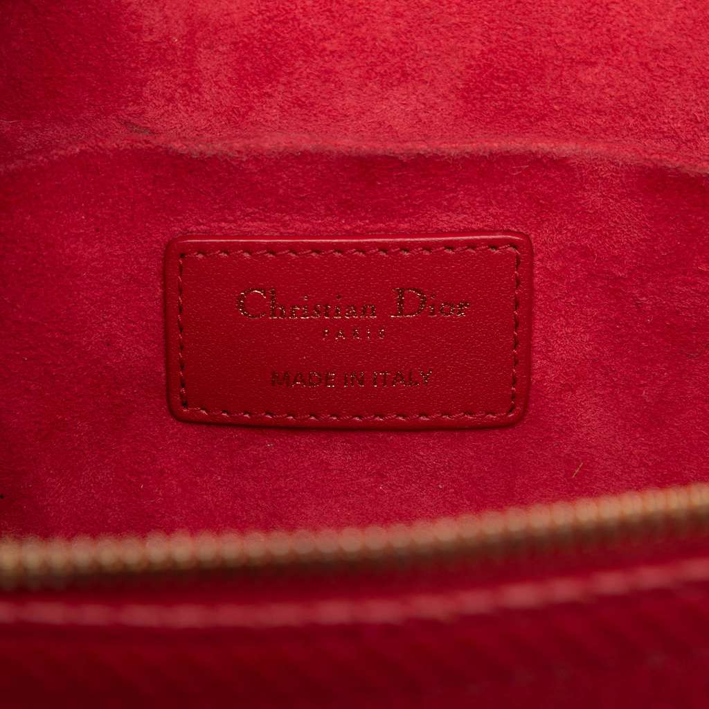 Dior Small Lambskin Cannage DiorTravel Vanity Case Red Leather Good condition - Box View