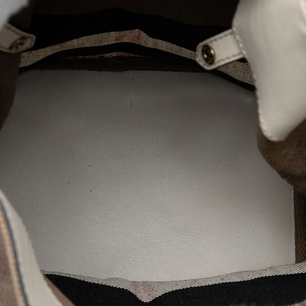 Burberry Medium Mega Check Canvas Ashby Bucket Bag Brown Canvas Good condition - Model View