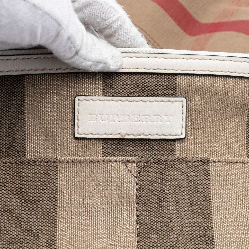 Burberry Medium Mega Check Canvas Ashby Bucket Bag Brown Canvas Good condition - Box View