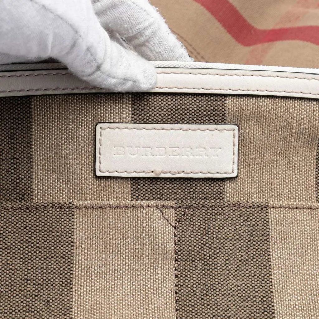 Burberry Medium Mega Check Canvas Ashby Bucket Bag Brown Canvas Very good - Box View
