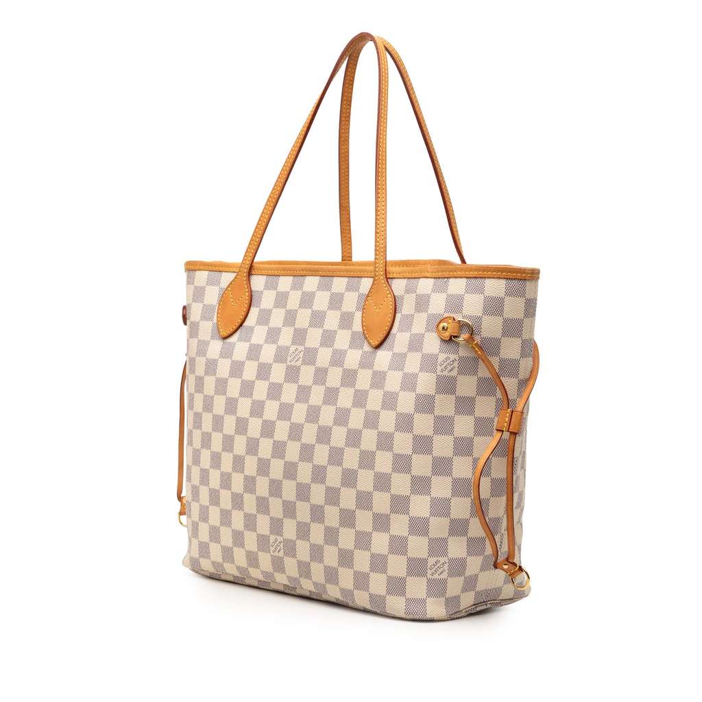Louis Vuitton Damier Azur Neverfull MM White Good condition - Back View