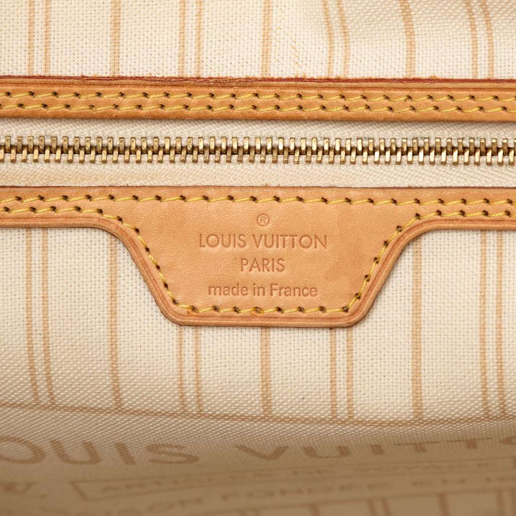 Louis Vuitton Damier Azur Neverfull MM White Good condition - Box View