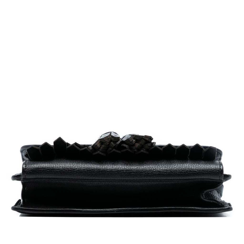 Burberry Small Grainy Calfskin Broguing Tassel Macken Crossbody Black Leather Good condition - Inside View