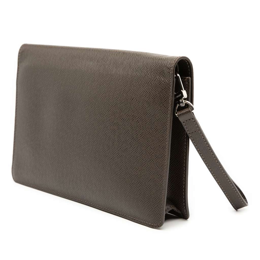 Louis Vuitton Taiga Belaia Clutch Brown Leather Good condition - Back View