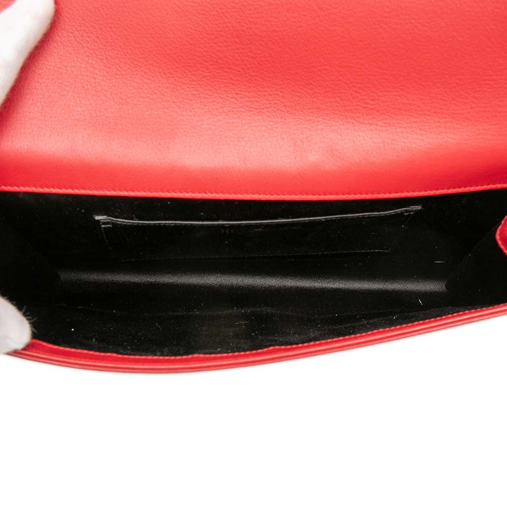 Saint Laurent Large Leather Belle de Jour Clutch Red Leather Good condition - Model View