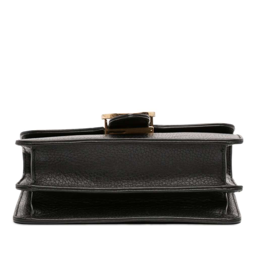 Gucci Small Dollar Calfskin Interlocking G Crossbody Black Leather Good condition - Inside View