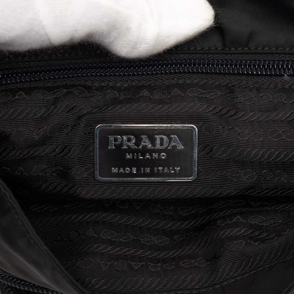 Prada Tessuto Zip Buckle Messenger Bag Black Good condition - Box View