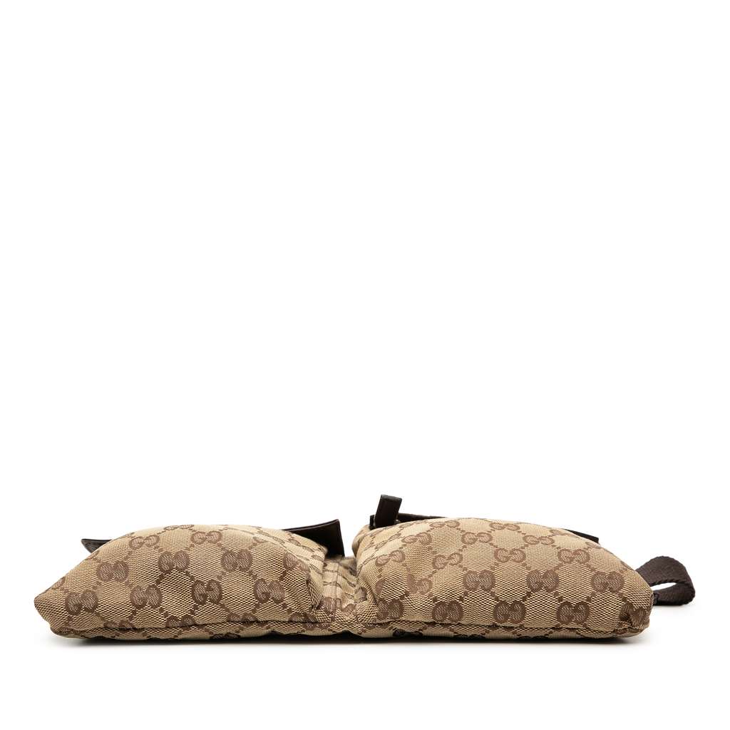 Gucci GG Canvas Double Pocket Belt Bag Brown Canvas Good condition - Inside View