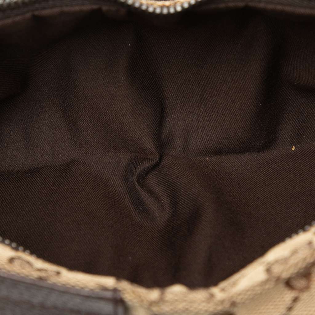 Gucci GG Canvas Double Pocket Belt Bag Brown Canvas Good condition - Model View