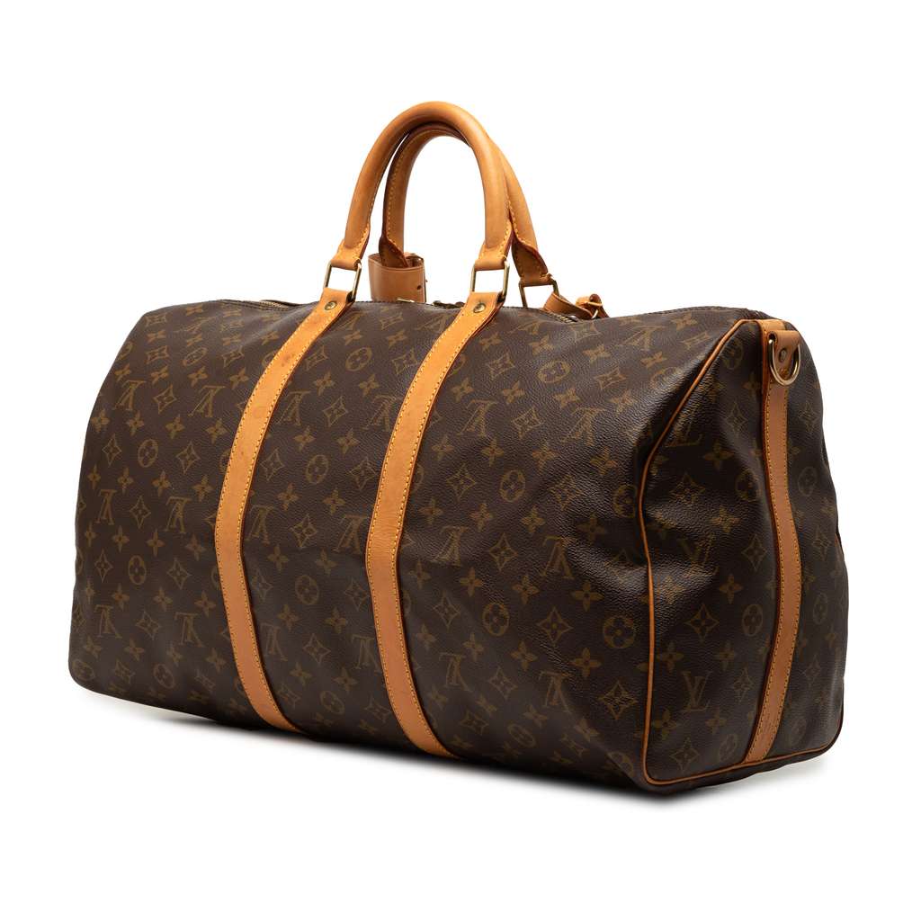 Louis Vuitton Monogram Keepall Bandouliere 50 Brown Good condition - Back View