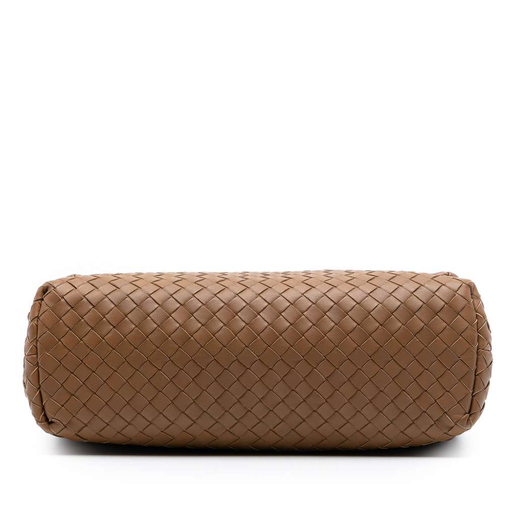 Bottega Veneta Medium Nappa Intrecciato Olimpia Shoulder Bag Brown Leather Good condition - Inside View