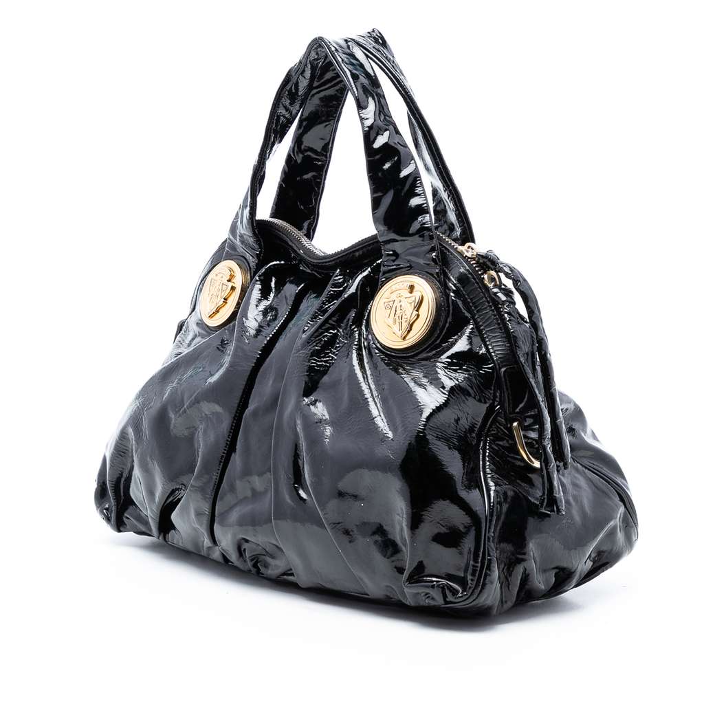 Gucci Large Patent Hysteria Satchel Black Leather Good condition - Back View