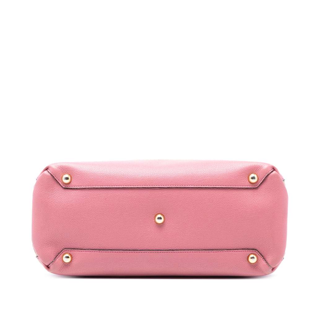 Burberry Medium Leather and House Check Banner Satchel Pink Leather Good condition - Inside View